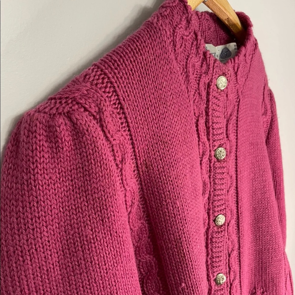 Sold-Vintage 100% wool knit cardigan - Picture 3 of 7